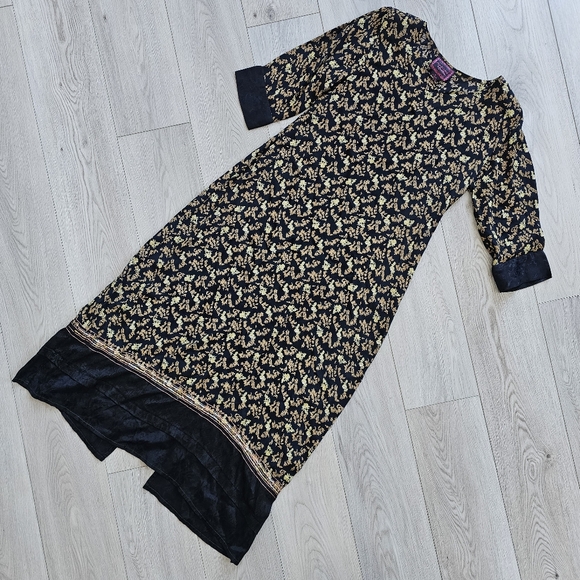 April Cornell Dresses & Skirts - April Cornell Rayon Dark Prairie Folk Floral Boho Maxi Dress, Small